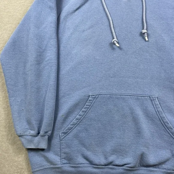 Vintage‎ Adidas Sweatshirt Mens 2XL Blue Center Logo Pullover Hoodie USA Minimal